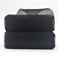 2 Piece Exfoliating African Body Scrubbers Wash Net Sponges For Shower And Bath 2 Black