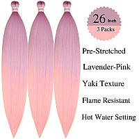 Gozill Braiding Hair Pre Stretched Light Purple Pink Kanekalon Prestretched Braiding Hair Colored Human Braiding Hair Extensions