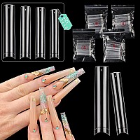 Individual Size 3 4 5 6 No C Curve Nail Tips For Acrylic Nails Professional 200Pcs 3Xl Extra Long Square Flat Nail Tips Half C