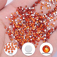 1440Pcs Orange Crystal Rhinestonesglass Flatback Rhinestones Gemstones Small For Nail Face Makeup Art Crafts Clothes Decoration