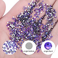 1440Pcs Purple Velvet Crystal Rhinestonesglass Flatback Rhinestones Gemstones Small For Nail Face Makeup Art Crafts Clothes Dec