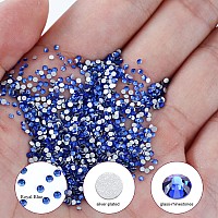 3000Pcs Royal Blue Crystal Rhinestones,Glass Flatback Rhinestones Mini Gemstones for Nail Face Makeup Art Crafts Clothes Decoration -(SS8,2.4mm,Royal Blue)