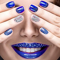 3000Pcs Royal Blue Crystal Rhinestones,Glass Flatback Rhinestones Mini Gemstones for Nail Face Makeup Art Crafts Clothes Decoration -(SS8,2.4mm,Royal Blue)