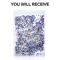 1440Pcs Purple Velvet Crystal Rhinestonesglass Flatback Rhinestones Gemstones Small For Nail Face Makeup Art Crafts Clothes Dec