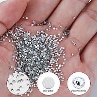 3000Pcs White Crystal Rhinestones,Glass Flatback Rhinestones Mini Gemstones for Nail Face Makeup Art Crafts Clothes Decoration -(SS4,1.6mm,White)