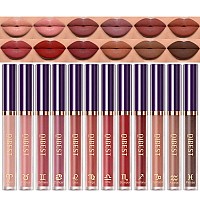 Bestland 12Pcs Matte Lipstick Lip Makeup Kit Velvety Liquid Lipstick Waterproof Long Lasting Durable Nude Zodiac Signs Lip Glos