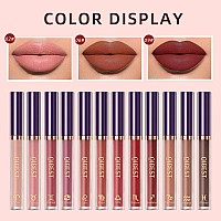 Bestland 12Pcs Matte Lipstick Lip Makeup Kit Velvety Liquid Lipstick Waterproof Long Lasting Durable Nude Zodiac Signs Lip Glos