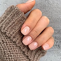 Nude Coral Press On Nails Short Square Kxamelie Natural Short Gel Nails Glue On Acrylic Nails Press Ons Featured Protective Coa