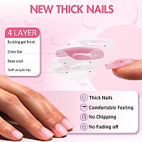 Nude Coral Press On Nails Short Square Kxamelie Natural Short Gel Nails Glue On Acrylic Nails Press Ons Featured Protective Coa