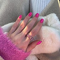 Hot Pink Press On Nails Short Square Kxamelie Natural Short Gel Nails Glue On Acrylic Nails Press Ons Featured Protective Coat