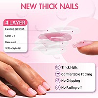 Hot Pink Press On Nails Short Square Kxamelie Natural Short Gel Nails Glue On Acrylic Nails Press Ons Featured Protective Coat