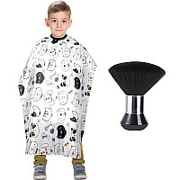 Kids Barber Cape With Neck Duster Brush Professional Salon Hair Cutting Cape With Adjustable Snap Closurecartoon Cat