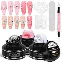 Supwee Solid Builder Gel For Nail Extension 3D Nail Gel Art Non Stick Hand Sculpture Hard Gel With Dual Form Flower Nail Strengt