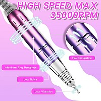 Professional 35000 Rpm Nail Drill Rechargeable Electric Nail File Machine E File For Acrylic Nails Gel Polishing Removing Por