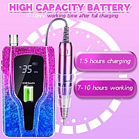 Nail Drill 35000 Rpm Professional Nail Drill Machine Rechargeable Electric Nail File Machine For Acrylic Nails Gel Polishing R