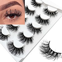 False Eyelashes Mink Lashes Fluffy Dramatic 20mm Long Faux Mink Eyelashes D Curl Wispy Fake Lashes Pack Look Like Extension