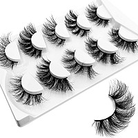 False Eyelashes Mink Lashes Fluffy Dramatic 20mm Long Faux Mink Eyelashes D Curl Wispy Fake Lashes Pack Look Like Extension