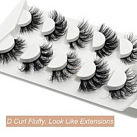 False Eyelashes Mink Lashes Fluffy Dramatic 20mm Long Faux Mink Eyelashes D Curl Wispy Fake Lashes Pack Look Like Extension