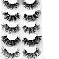 False Eyelashes Mink Lashes Fluffy Dramatic 20mm Long Faux Mink Eyelashes D Curl Wispy Fake Lashes Pack Look Like Extension