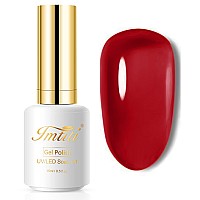 Imtiti Jelly Gel Nail Polish, 1 Pcs 0.5 Fl Oz Red Jelly Gel Polish Soak Off LED U V Nail Gel Polish Sheer Translucent Gel Nail Polish DIY Nail Art Starter Manicure Salon Gel Nail Kit for Women Girls