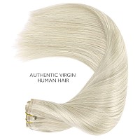 Wennalife Seamless Clip In Hair Extensions 20 Inch 7Pcs 150G Ash Blonde Highlighted Platinum Blonde Hair Extensions Clip In Rea