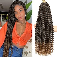 Ubeleco 30 Inch Passion Twist Hair Water Wave Crochet Hair Ombre Blond Passion Twist Crochet Hair For Women Long Bohemian Passi