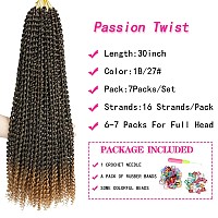 Ubeleco 30 Inch Passion Twist Hair Water Wave Crochet Hair Ombre Blond Passion Twist Crochet Hair For Women Long Bohemian Passi