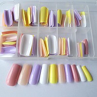 Lifextol 100Pc Mixed Colored Press On Nails Square Fake Nails Full Cover Acrylic Ballerina False Nails For Women Girls Teens Diy