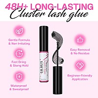 Calailis Lash Glue Cluster Lash Glue Lash Extension Glue Super Strong Hold 48 Hours Long Lasting Eyelash Glue For Lash Cluste