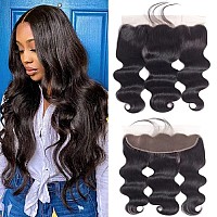 13X4 Body Wave Frontal Human Hair 20 Inch Hd Lace Frontal Closure 10A Unprocessed Brazilian Virgin Hair Ear To Ear Transparent L