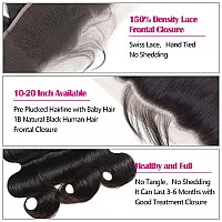 13X4 Body Wave Frontal Human Hair 20 Inch Hd Lace Frontal Closure 10A Unprocessed Brazilian Virgin Hair Ear To Ear Transparent L