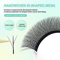 Nagaraku Eyelash Extensions Cluster 3D W Shape Triplecore Volume Lashes Hand Woven Long Stem 007Mm D Curl 10Mm Matte Black Pre