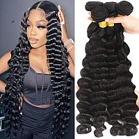 Aelinsi Human Hair Bundles Brazilian Virgin Loose Deep Wave 4 Bundles 12A 100 Unprocessed Virgin Human Hair Loose Wave Curly Ha