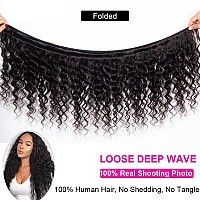 Aelinsi Brazilian Loose Deep Wave Bundles Human Hair 4 Bundles 12A 100 Unprocessed Virgin Hair Loose Deep Curly Wavy Bundles 15