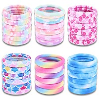 Hair Ties For Girls 48Pcs Noslip Seamless Ponytail Holders For Thick Curly Hair Nylon Elastic Ties For 812 Braids Multi