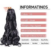 Luoyudu French Curly Braiding Hair 24Inch Loose Wavy 8 Packs 1B Black Bouncy Braiding Hair Extensions 75Gpack Synthetic French