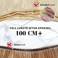 Moresoo Weft Hair Extensions White Blonde Hair Extensions Real Human Hair Weft Long Hair Extensions Weft 24 Inch 100G