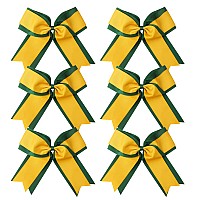 8 Inch 2 Colors 2 Layers 6 Pcs Jumbo Cheerleader Bows Ponytail Holder Cheerleading Bows Hair Elastic Hair Tie For High School Co