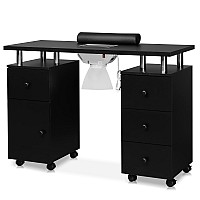 Omysalon Manicure Table Nail Desk For Nail Tech Nail Table Station Welectric Dust Collector Nail Makeup Beauty Salon Storage