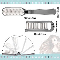 4 Pieces Folding Hair Brush Mini Foldable Hair Combs Compact Portable Pocket Size Travel Hair Brush for Women Men Family School Travel Car Gym Bag Purse