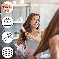 4 Pieces Folding Hair Brush Mini Foldable Hair Combs Compact Portable Pocket Size Travel Hair Brush for Women Men Family School Travel Car Gym Bag Purse