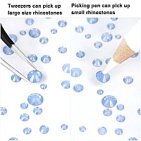 3792 Pcs Blue Opal Crystal Flatback Rhinestones Set For Nail Art Crafts Makeup Tumblers Glitter Round With Tweezers And Pick