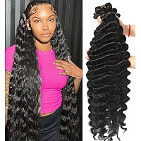 Aelinsi Brazilian Loose Deep Wave Bundles 12A Human Hair Bundles Loose Deep Wave 22 24 26 Brazilian Hair Bundles 100 Unprocesse