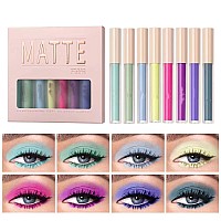 Maepeor Matte Liquid Eyeshadow 8 Colors Colored Smooth Creamy Eyeshadow Set Lightweight Highpigmented And Waterproof Long Lasti