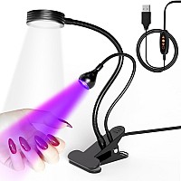 Mlogiroa 3W Uv Nail Lamp For Gel Nails Black 9 Adjustable Brightness Levels Usb Plug Led Nail Light Drying Time 15 Seconds