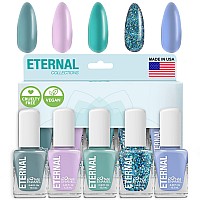 Eternal Glitter Nail Polish Set For Women Under The Sea Ocean Blue Nail Polish Set For Girls Quick Dry Long Lasting Nail