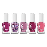 Eternal Glitter Nail Polish Set For Women Pinkfetti Hot Pink Nail Polish Set For Girls Long Lasting Quick Dry Natural Na