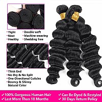 Loose Deep Wave Bundles With Lace Closure 12A Brazilian Virgin Human Hair Bundles With Closure 18 20 2216 100 Unprocessed Hu