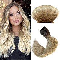 Weft Human Hair Extensions Sew In Ombre Bundles Hand Tied Weft Hair Extensions Human Hair Ash Brown To Platinum Blonde Sew In Ha