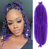 Purple Marley Hair 16 Inch 3 Packs Pre Separated Afro Twist Hair Marley Twist Braiding Hair Wrapping Hair for Locs Pre Fluffed Cuban Twist Hair